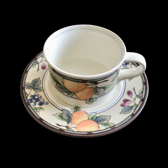 MIKASA Intaglio Garden Harvest Flat Cup and Saucer Set - Picture 2 of 6